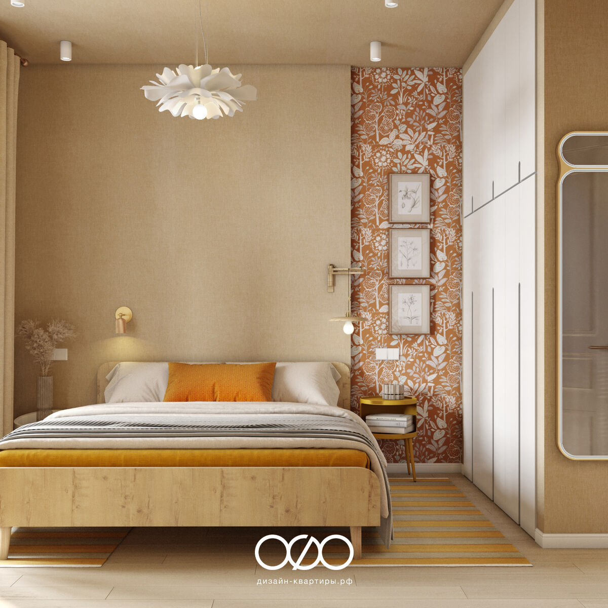 Дизайн-проект 3-комнатной квартиры 77 м² в современном стиле, Москва, ЖК Символ
